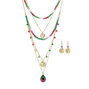 New Avon Tropical Watermelon necklace and earring set.
